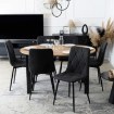 Mebel Elite Комплект: стіл Harry 102–142 см, дуб Craft/чорний, та 6 стільців Robin 2, чорні, W.HARRY/DC/CZ/S/ROBIN2/CZ/T/Z6/K - Home Club