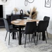 Mebel Elite Комплект: стіл Harry 102–142 см, дуб Craft/чорний, та 6 стільців Robin 2, чорні, W.HARRY/DC/CZ/S/ROBIN2/CZ/T/Z6/K - Home Club, зображення 2