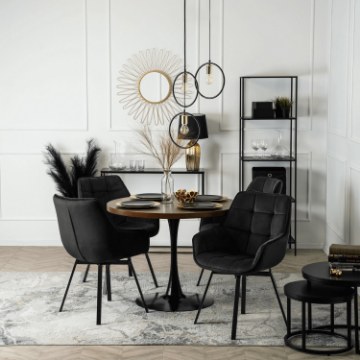 Mebel Elite Вращающееся кресло Luna, чёрное велюровое, ME.LUNA/CZ/V/K - Home Club