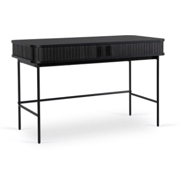 Mebel Elite Письменный стол Trish 120 см с рифленой поверхностью, черный, ME.TRISH/CZ/B120 - Home Club