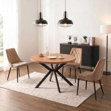 Mebel Elite Стіл Lukas, розкладний, 100–250 см, дуб золотистий/чорний, ME.LUKAS/DZ/CZ/S - Home Club