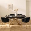 Mebel Elite Стол Ibiza, керамический, раскладной, 160–240 см, черный мрамор/золотой, ME.IBIZA/CZZL/ZL/S160-240 - Home Club, изображение 2