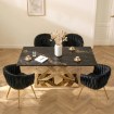 Mebel Elite Стол Ibiza, керамический, раскладной, 160–240 см, черный мрамор/золотой, ME.IBIZA/CZZL/ZL/S160-240 - Home Club, изображение 3