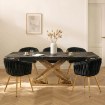Mebel Elite Стол Ibiza, керамический, раскладной, 160–240 см, черный мрамор/золотой, ME.IBIZA/CZZL/ZL/S160-240 - Home Club, изображение 4