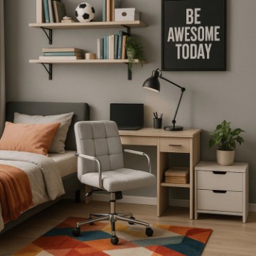 Mebel Elite Поворотный кресло Astro для подростков, серое, велюровое, ME.ASTRO/P/CH/V/FO - Home Club