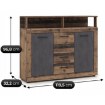 Mebel Elite Комод Blago Midi B 119,5 см, темный дуб/чёрный, W.LUNA/MIDIB/OSD/MA/KOM2D4S - Home Club, изображение 6