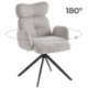 Mebel Elite Вращающееся кресло для гостиной Alvaro, серое, букле, ME.ALVARO/P/TB/K - Home Club