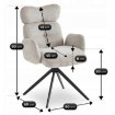 Mebel Elite Вращающееся кресло для гостиной Alvaro, серое, букле, ME.ALVARO/P/TB/K - Home Club, изображение 10