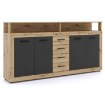 Mebel Elite Комод Blago 190 см, дуб Artisan/чорний, W.LUNA/DA/CZ/KOM4D4S - Home Club