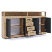Mebel Elite Комод Blago 190 см, дуб Artisan/чорний, W.LUNA/DA/CZ/KOM4D4S - Home Club, зображення 3