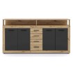 Mebel Elite Комод Blago 190 см, дуб Artisan/чорний, W.LUNA/DA/CZ/KOM4D4S - Home Club, зображення 4