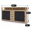 Mebel Elite Комод Blago 190 см, дуб Artisan/чорний, W.LUNA/DA/CZ/KOM4D4S - Home Club, зображення 6