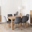Mebel Elite Комплект из стола Harry (102–142 см) из дуба Artisan и 6 стульев Fredy серого цвета, W.HARRY/DA/S/FREDY/P/D/V/Z6/K - Home Club, изображение 2