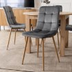 Mebel Elite Комплект из стола Harry (102–142 см) из дуба Artisan и 6 стульев Fredy серого цвета, W.HARRY/DA/S/FREDY/P/D/V/Z6/K - Home Club, изображение 3