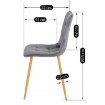 Mebel Elite Комплект из стола Harry (102–142 см) из дуба Artisan и 6 стульев Fredy серого цвета, W.HARRY/DA/S/FREDY/P/D/V/Z6/K - Home Club, изображение 15