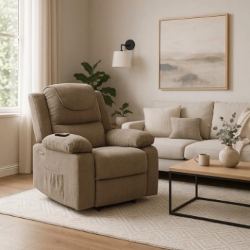 Mebel Elite Массажное кресло Fenix с электроприводом и функцией помощи при вставании, бежевого цвета, ME.FENIX2/BZ/T/FW - Home Club