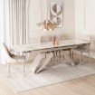 Mebel Elite Комплект: стол Luigi 160–240 см, белый мрамор/кашмир, и 4 кресла Torino кремового цвета, LUIGI/B/KASZ/S160-240/TORINO/KR/KASZ/T/Z4/K - Home Club, изображение 5
