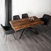 Mebel Elite Комплект: стол Hampton 160–240 см (дуб рустикальный/чёрный) и 4 стула Bresso (чёрные), HAMPTON/RU/CZ/S160-240/BRESSO/CZ/V/Z4/K - Home Club, изображение 2