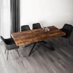 Mebel Elite Комплект: стол Hampton 160–240 см (дуб рустикальный/чёрный) и 4 стула Bresso (чёрные), HAMPTON/RU/CZ/S160-240/BRESSO/CZ/V/Z4/K - Home Club, изображение 3