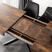 Mebel Elite Комплект: стол Hampton 160–240 см (дуб рустикальный/чёрный) и 4 стула Bresso (чёрные), HAMPTON/RU/CZ/S160-240/BRESSO/CZ/V/Z4/K - Home Club, изображение 7