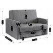 Mebel Elite Комплект із 2 двомісних крісел для сну Milan 2, сірий, PPHUE.MAJA2/POLARIS19/Z2/FW - Home Club, зображення 12