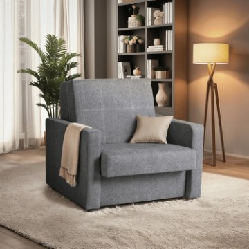 Mebel Elite Набор из 2 одноместных кресел-кроватей Milan 1, серый, PPHUE.MAJA1/POLARIS19/Z2/FW - Home Club