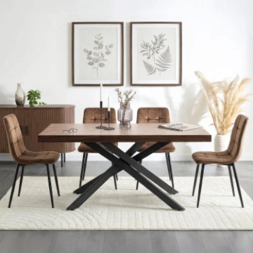 Mebel Elite Стіл Hampton, розкладний, 160–240 см, горіх/чорний, ME.HAMPTON/O/CZ/S160-240 - Home Club