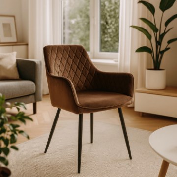Mebel Elite Стілець Bresso, коричневий, велюровий, ME.BRESSO/BR/CZ/V/K - Home Club