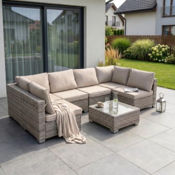 Mebel Elite Комплект садовой мебели Columbus, бежевый, ME.COLUMBUS/P/RT/OGR/ZES - Home Club