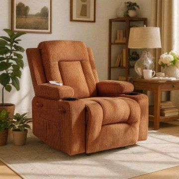 Mebel Elite Раскладной массажный кресло Box Rudy из вельвета, ME.BOX2/BR/SZTR/FW - Home Club