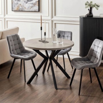 Mebel Elite Стіл Lukas, розкладний, 100–250 см, бетон/чорний, ME.LUKAS/BET/CZ/S - Home Club