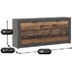 Mebel Elite Комод Blago 180 см, темний дуб/чорний, W.LUNEA/MA/OSD/KOM4D - Home Club, зображення 6