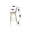 Mebel Elite Барный стул Ariel цвета экрю из велюра, ME.ARIEL/EC/ZL/V/H - Home Club, изображение 7