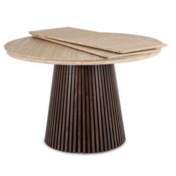 Mebel Elite Стол Adrien, раскладной, 120–200 см, травертин/орех, ME.ADRIEN/TRAW/O/S - Home Club