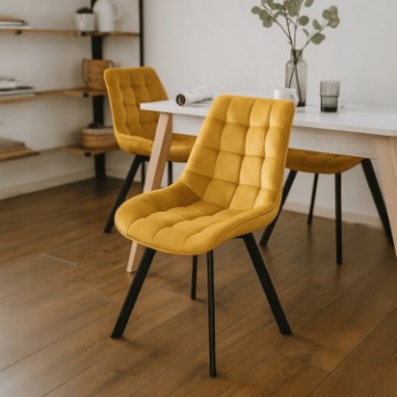 Mebel Elite Стул Rick, горчичного цвета, велюровый, ME.RICK/CU/V/K - Home Club