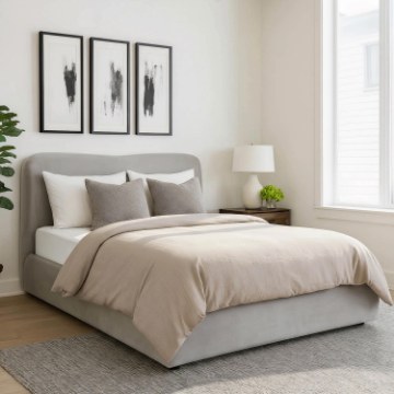 Mebel Elite Кровать 160x200 Bristol с ящиком для вещей, серая, велюровая, ME.BRISTOL/160/P/V/LOZZPOJ - Home Club