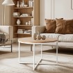 Mebel Elite Столик Hantel «Золотой дуб»/«Белый», ME.HANTEL/DZ/B/L - Home Club, изображение 2