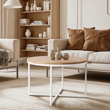 Mebel Elite Столик Hantel «Золотой дуб»/«Белый», ME.HANTEL/DZ/B/L - Home Club