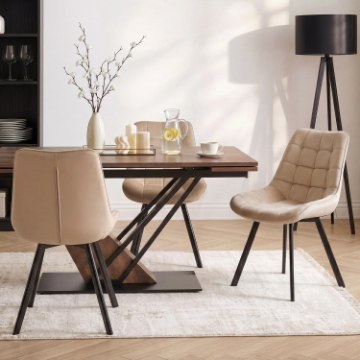 Mebel Elite Стілець Rick, бежевий, велюровий, ME.RICK/BZ/V/K - Home Club