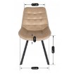 Mebel Elite Стілець Rick, бежевий, велюровий, ME.RICK/BZ/V/K - Home Club, зображення 6