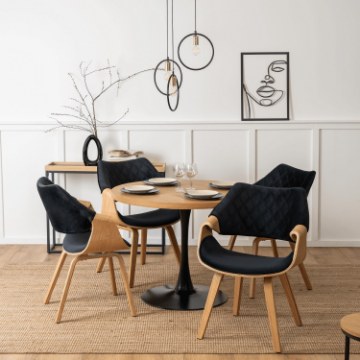 Mebel Elite Стул Luise из велюра, чёрный, из гнутой фанеры, ME.LUISE/CZ/DZ/V/DG/K - Home Club