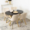 Mebel Elite Стол Dorian, раскладной, 80–160 см, черный/золотой, ME.DORIAN/CZ/ZL/S - Home Club, изображение 4