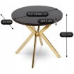 Mebel Elite Стол Dorian, раскладной, 80–160 см, черный/золотой, ME.DORIAN/CZ/ZL/S - Home Club, изображение 12
