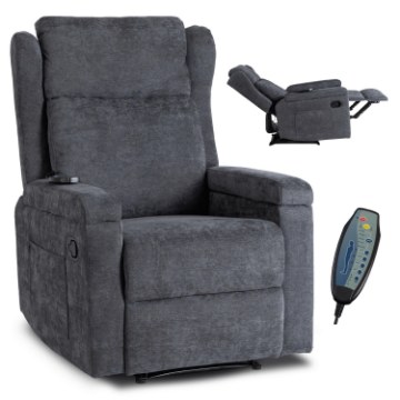 Mebel Elite Раскладной массажный кресло Sebastian, темно-серый, ткань, ME.SEBASTIAN/CZ/T/FW - Home Club