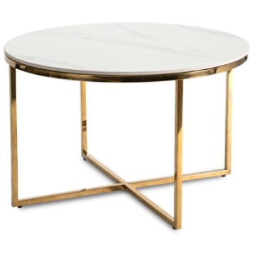 Mebel Elite Керамічний столик Marine, білий мармур/золотий, ME.MARINE/B/PL/ZL/L - Home Club