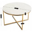 Mebel Elite Керамічний столик Marine, білий мармур/золотий, ME.MARINE/B/PL/ZL/L - Home Club, зображення 7
