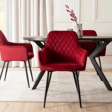 Mebel Elite Стілець Bresso бордовий, велюровий, ME.BRESSO/BOR/CZ/V/K - Home Club