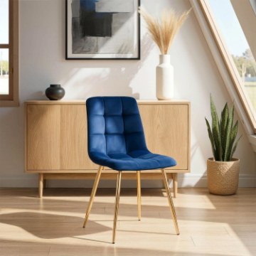 Mebel Elite Стул York, темно-синий, велюровый, ME.YORK/GR/ZL/V/K - Home Club