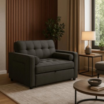 Mebel Elite Раскладной кресло Corra для сна, чёрный, ME.CORRA/CZ/T/SOF - Home Club