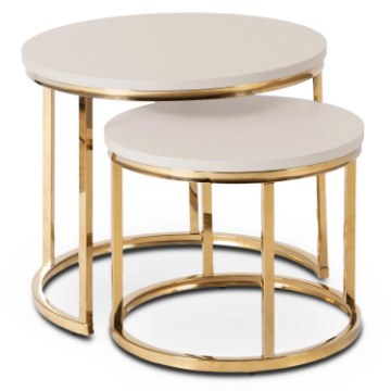 Mebel Elite Набір столиків Apulia Кашмір/Золотий, ME.APULIA/KASZ/ZL/L - Home Club